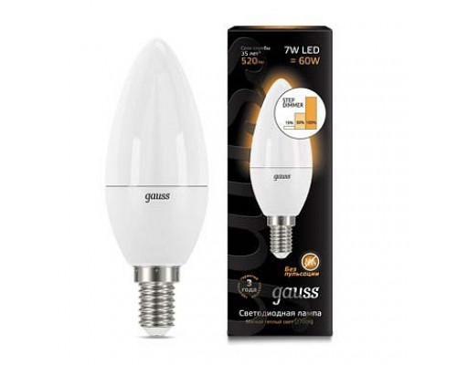 Лампа светодиодная Gauss 1031 E14 7Вт 3000K 103101107-S