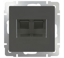 Розетка двойная RJ-11 и Ethernet RJ-45, без рамки Werkel Серо-коричневый WL07-RJ11+RJ45