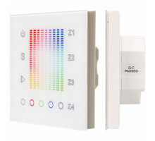 Панель-регулятора цвета RGBW сенсорная встраиваемая Arlight Sens SR-2831AC-RF-IN White (220V, RGB, 4зоны)