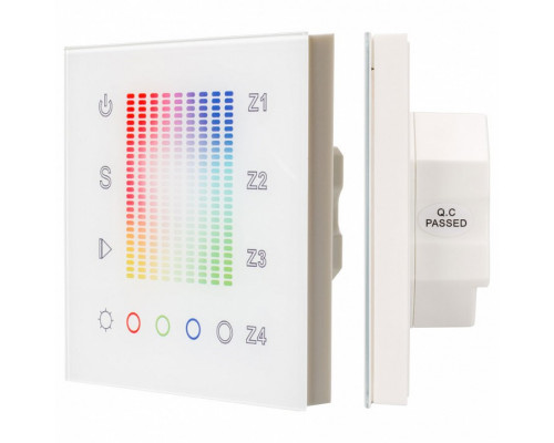 Панель-регулятора цвета RGBW сенсорная встраиваемая Arlight Sens SR-2831AC-RF-IN White (220V, RGB, 4зоны)